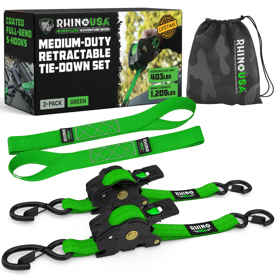 1" x 10' Retractable Ratchet Straps