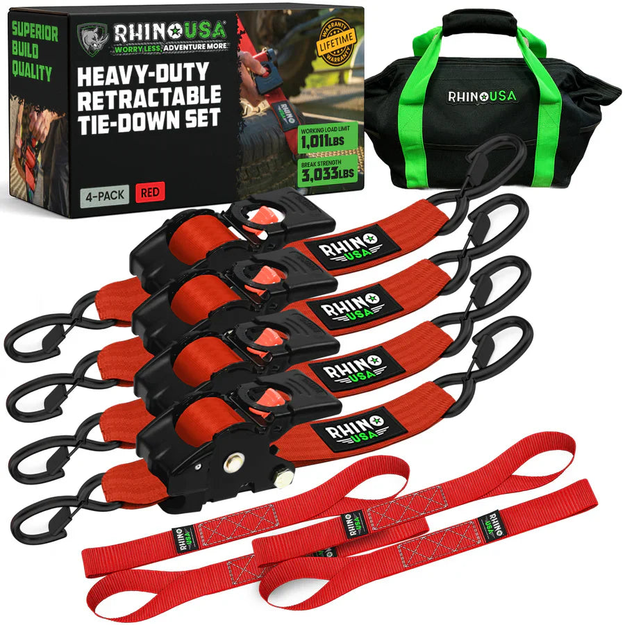 1" x 10' Retractable Ratchet Straps
