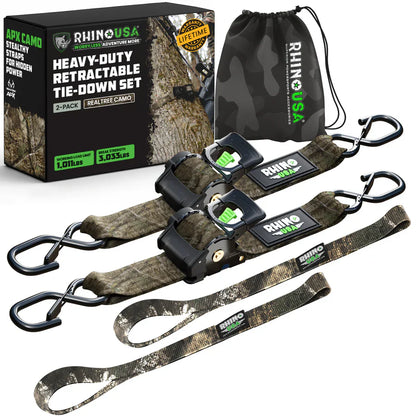 1" x 10' Retractable Ratchet Straps