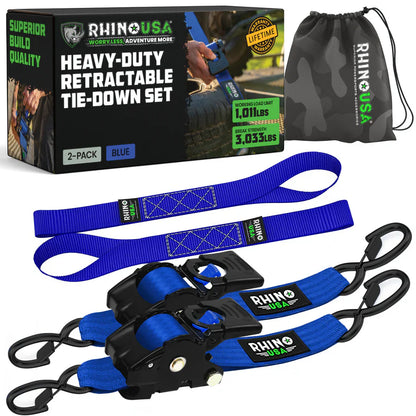 1" x 10' Retractable Ratchet Straps