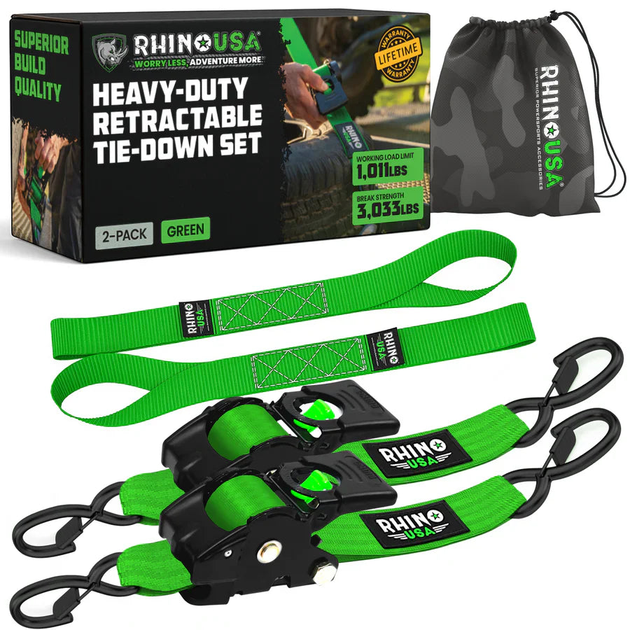 1" x 10' Retractable Ratchet Straps