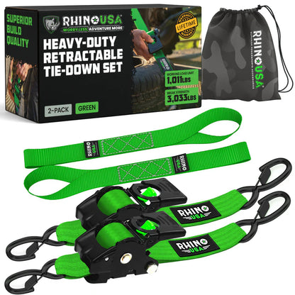1" x 10' Retractable Ratchet Straps