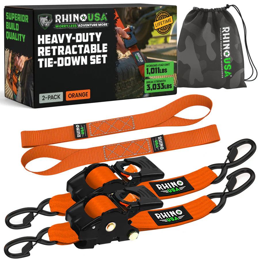 1" x 10' Retractable Ratchet Straps