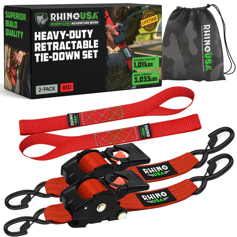1" x 10' Retractable Ratchet Straps